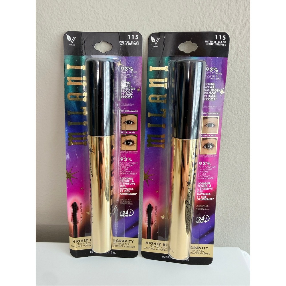 Milani Mascara Womens 0.39oz Intense Black Anti-Gravity 2-Pack‎ NWT